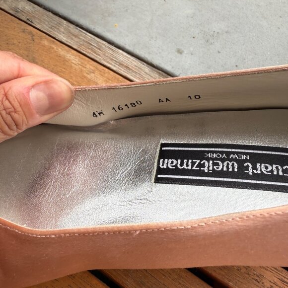 Stuart Weitzman Womens Vintage  Pink Satin Embroidered Low Heel Pumps Size 10 - Picture 5 of 9